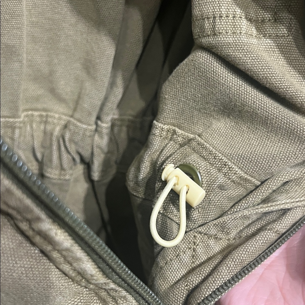 Aerie OFFLINE Sleeveless Utility Military Cargo Snaps Jacket Vest Olive size XS - Picture 9 of 10
